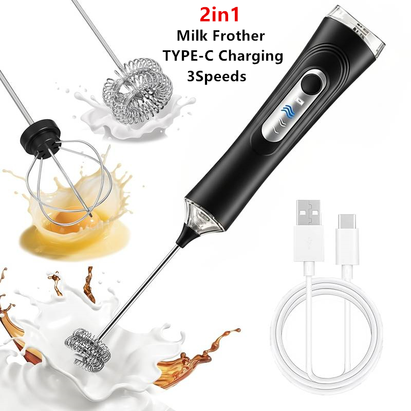 Kitchen Gadgets And Appliances - Electric Milk Frother Foamer + Egg