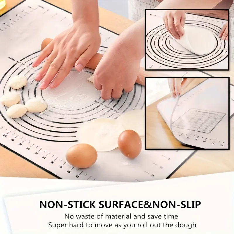 Silicone Baking Mat - yesThickened Dough Rolling Mat,Reusable Baking Mat,Multi-Functional
