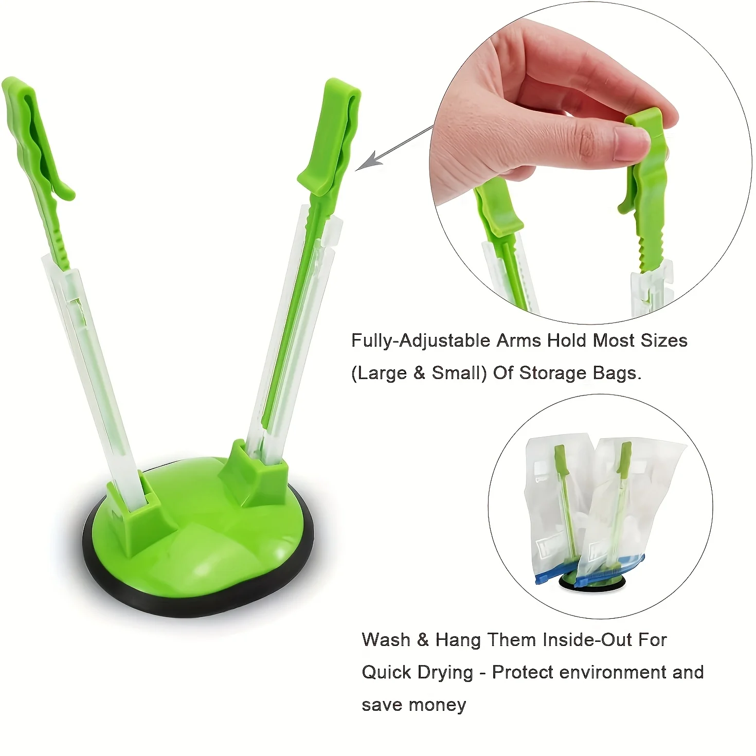 Zipper Bag Holder Plastic Adju - Kitchen Gadgets Rack Storage recension och pris