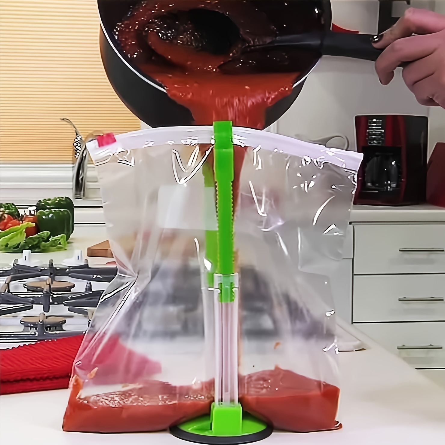 Zipper Bag Holder Plastic Adju - Kitchen Gadgets Rack Storage recension och pris