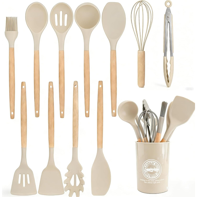 Wooden Handle Silicone Kitchen - Kitchen Gadgets And Appliances recension och pris