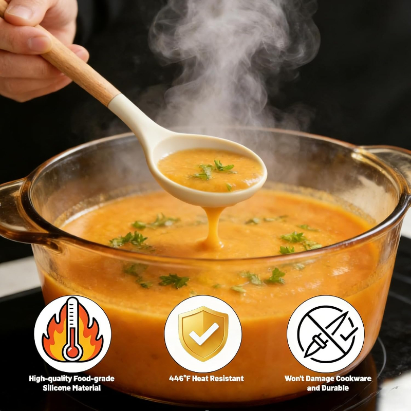 Wooden Handle Silicone Kitchen - Kitchen Gadgets And Appliances recension och pris