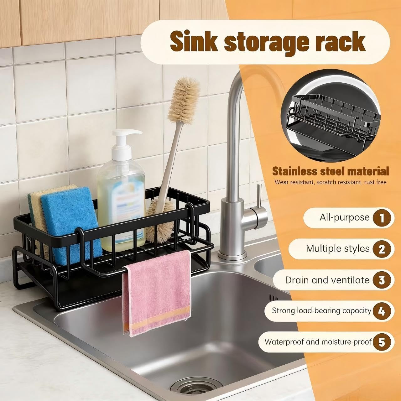 Upgraded Kitchen Sink Sponge H - Kitchen Gadgets Rack Storage recension och pris
