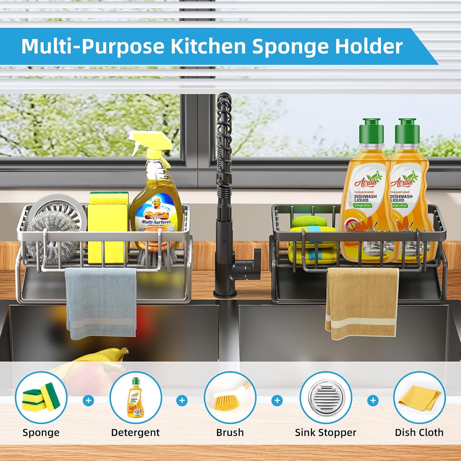 Upgraded Kitchen Sink Sponge H - Kitchen Gadgets Rack Storage recension och pris