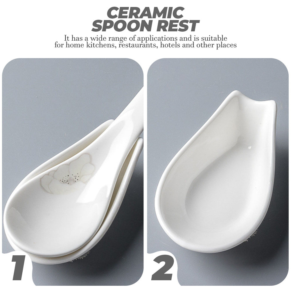 4Pcs Ceramic Spoon Rest Spoon  - Kitchen Gadgets You Must Have recension och pris